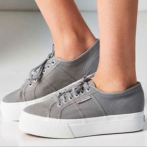 Superga gray platform sneakers